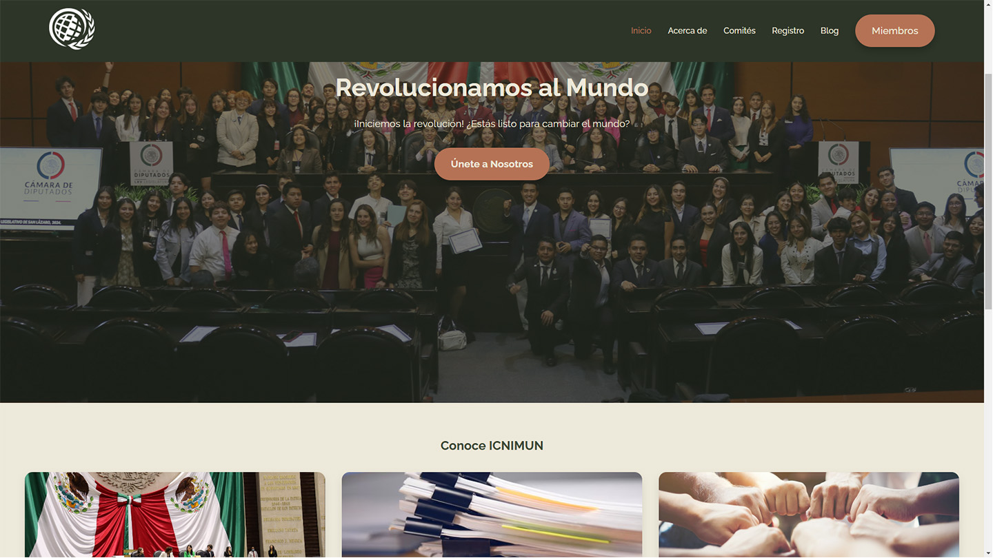 Diseño Web ICNIMUN - Página web profesional